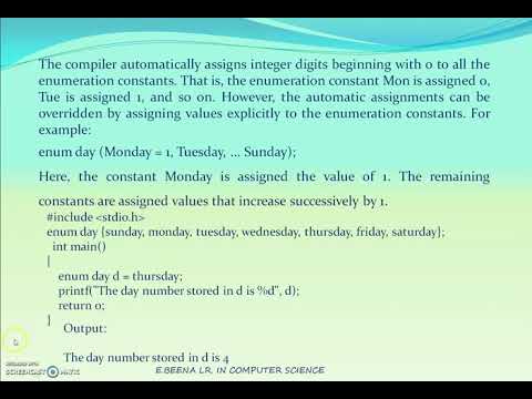 ENUMERATION IN C