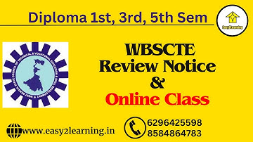 WBSCTE Review Notice | Diploma 1st, 3rd, 5th Sem | By Easy2Learning