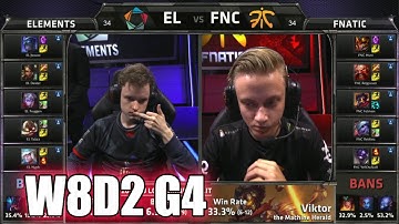 Elements vs Fnatic | S5 EU LCS Summer 2015 Week 8 Day 2 | EL vs FNC W8D2 G4