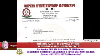 BEH SENG KA UHM ÏA U SPARLY SYNGKLI, PRESIDENT KA UHM NONGPOH CIRCLE