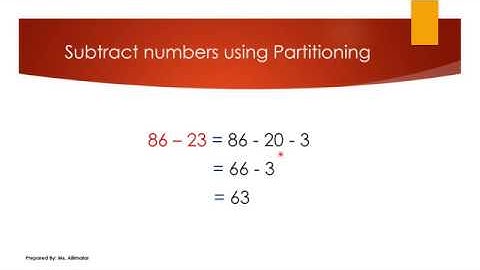 How to Subtract Numbers Using Partitioning Method Easily ?? (Grade 1 & 2)