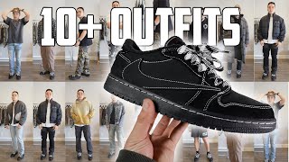 Styling Outfits with Travis Scott Jordan 1 BLACK PHANTOM