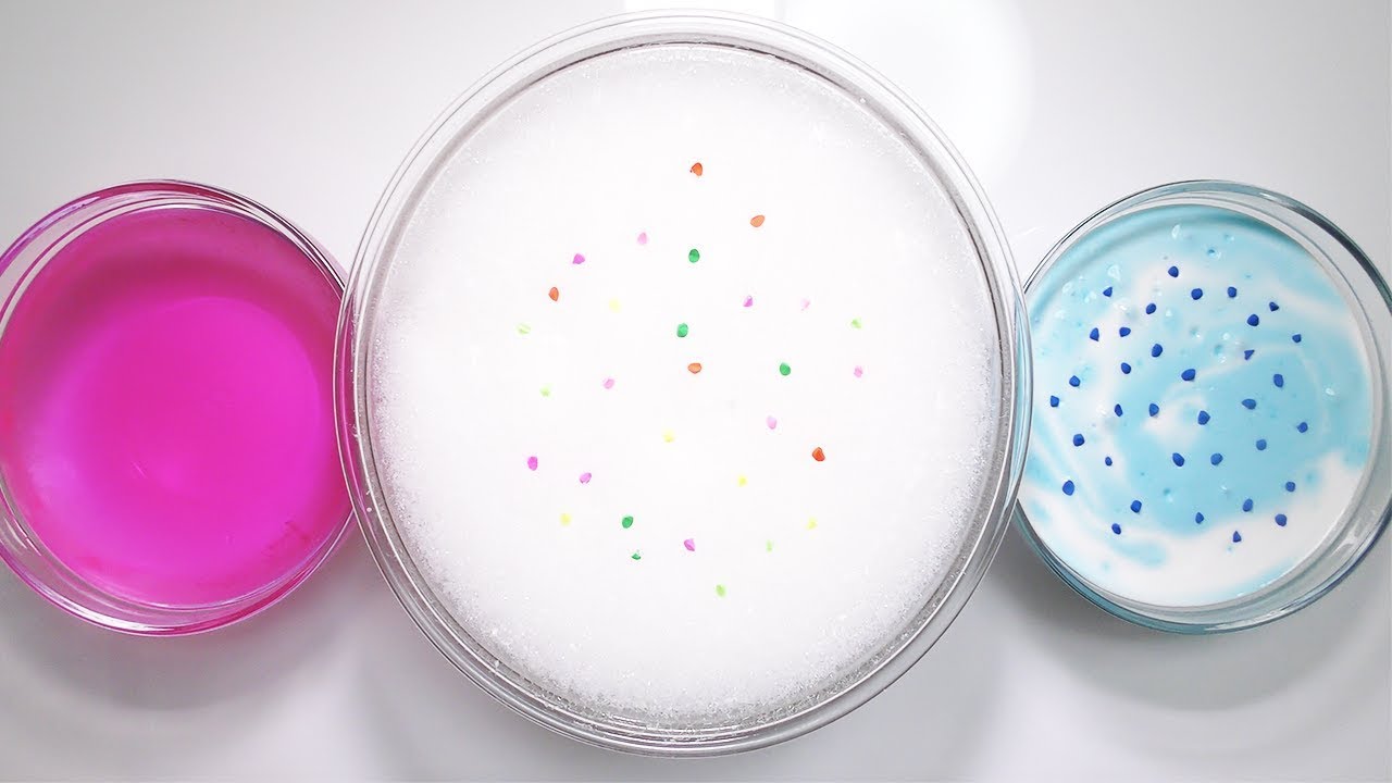 【ASMR】巨大しゅわしゅわスライムにピンククリアスライムとブルーねんどスライムを混ぜてみた【音フェチ】