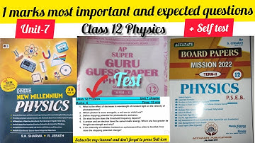 Important 1 marks questions of Unit-7 Dual nature of matter and radiations #physics #class12 #pseb