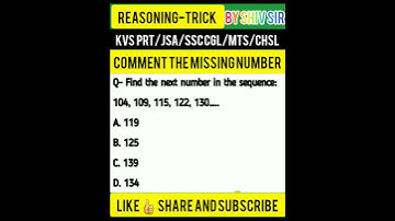 Reasoning-Trick/KVS PRT/JSA/SSC CGL/MTS/CHSL/all comptative Exams