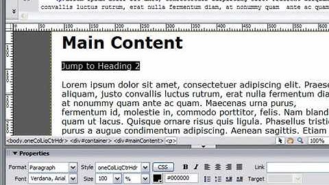 Link to Text in the Same Document in Dreamweaver CS3
