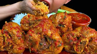 SPICY FOOD||SPICY PORK LEG CURRY &amp; WHITE RICE * MUKBANG SOUNDS *