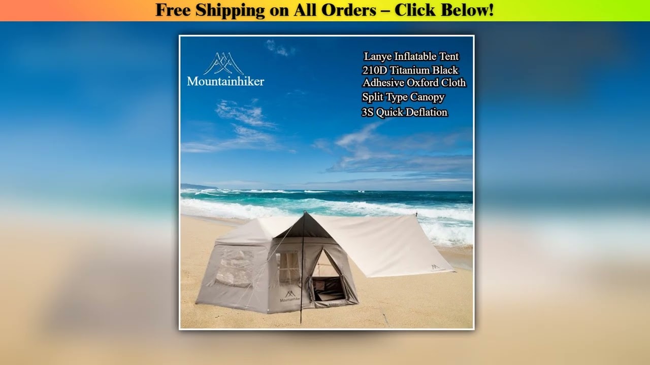 MOUNTAINHIKER 3-5 Person Portable Camping Tent Waterproof Family Beach Tent Quick Opening, Anti-UV