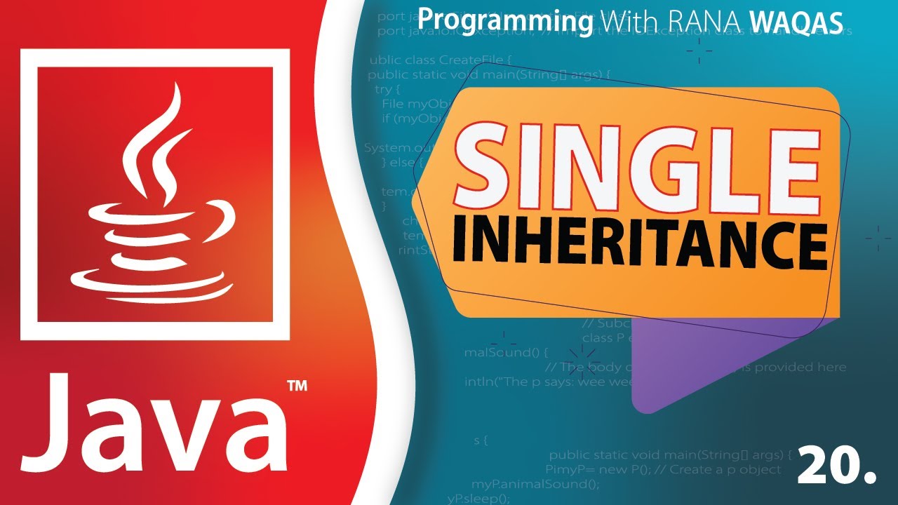 #20 JAVA | Inheritance Full Concept | Single Inheritance | Object ...