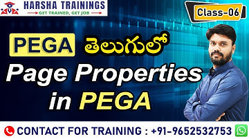 PEGA Class 06 | How to Create Page Properties in PEGA | Pega Training in Telugu +91-9652532753