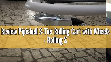 Review Pipishell 3-Tier Rolling Cart with Wheels - Rolling Storage Cart with Hanging Cups & Hooks -