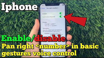 How to enable or disable pan right number in basic gestures voice control on iPhone X