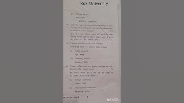 #Programming in Java   previous paper 2022 of #kuk University  of 4th sem