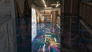 Insane Galaxy Floor Transformation in Garage #shorts #epoxy #floor