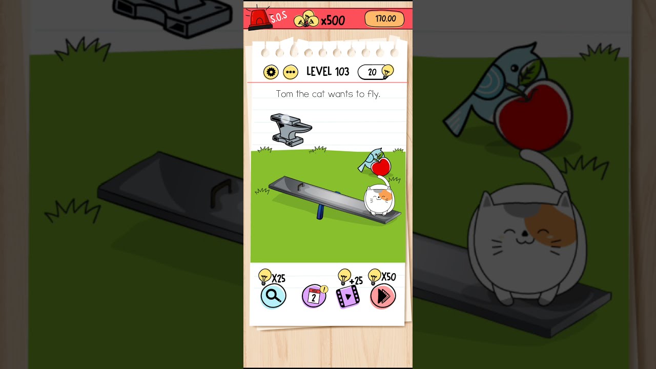 Level 103 Brain Test Walkthrough Tom The Cat Wants To Fly YouTube Maxres2