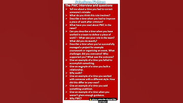 PWC interview questions and answers #salesforcefighters