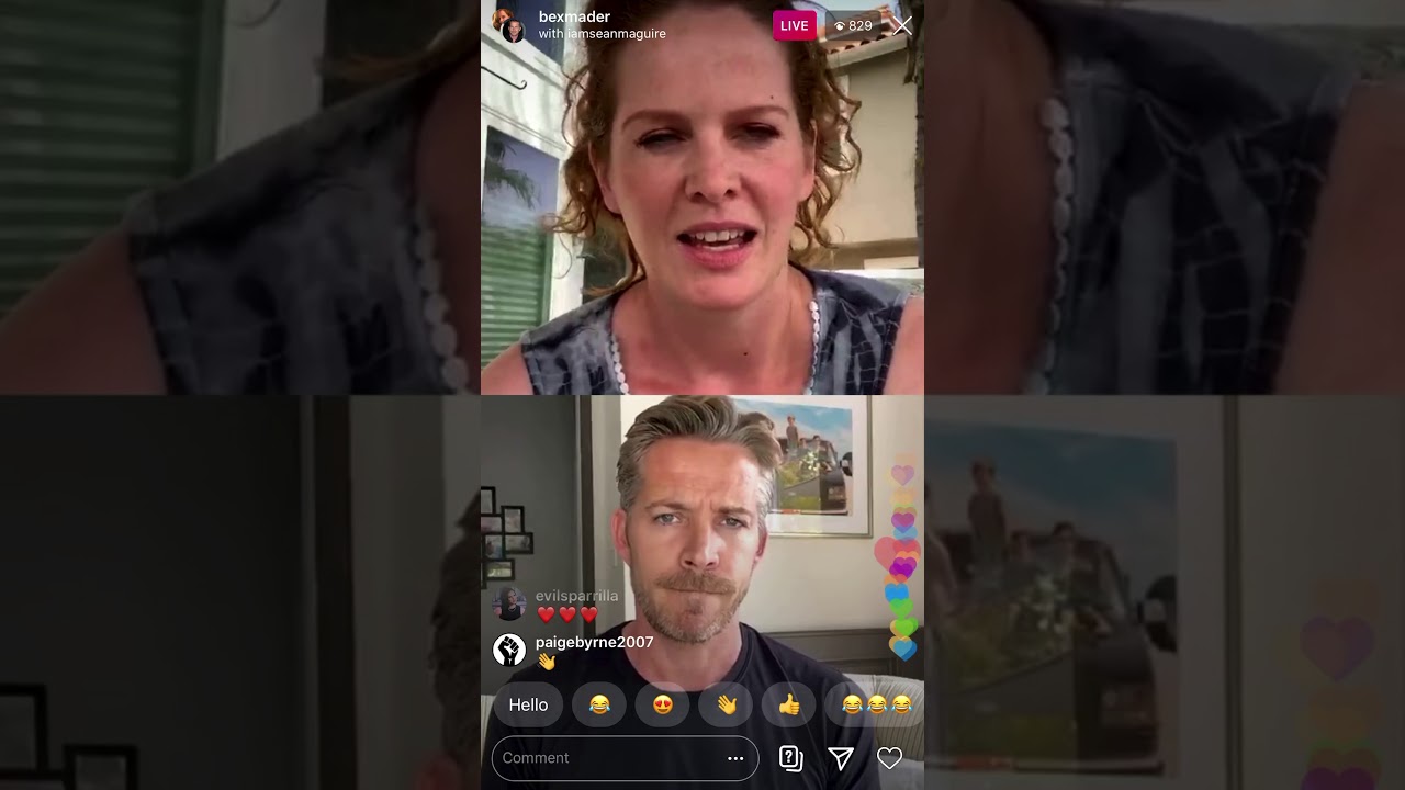 Sean Maguire & Rebecca Mader instagram live 31.05.20