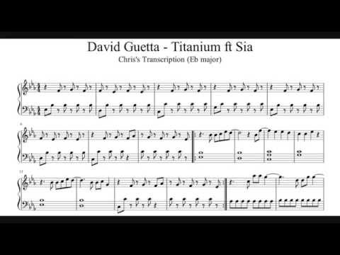 titanium david guetta ft sia piano sheet music transcription titanium sheet music
