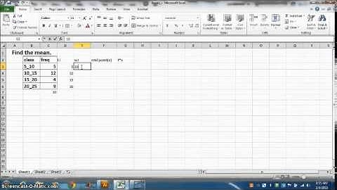 MEAN OF GROUPED DATA USING EXCEL