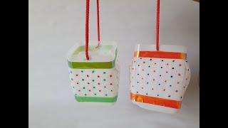 How to make a Beautiful DIY Easter Basket using Plastic Milk Bottle | Recycled material craft idea