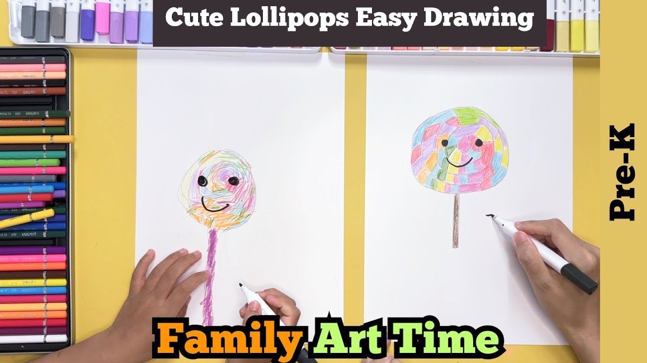 How to Draw a Cute Lollipop | Easy Sweet Treat Drawing for Kids