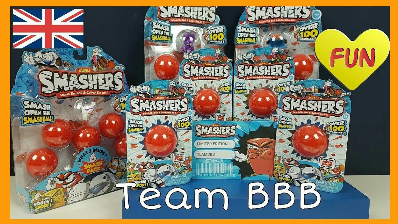SMASHERS! By Zuru. BRAND NEW Fun Toys! Series 1 SPORT. Smash Open the SMASH Ball! Gold Super Rare!
