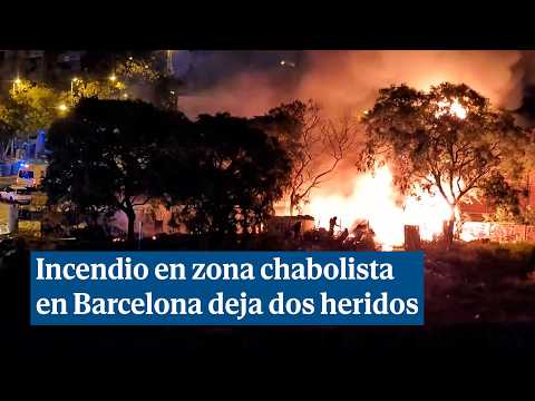 Dos heridos tras arder un asentamiento chabolista en Sant Martí, Barcelona