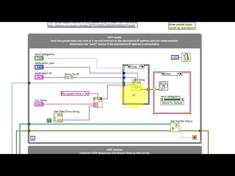 LabVIEW code: UDP sender and receiver and "UDP ping" application (walk-through)