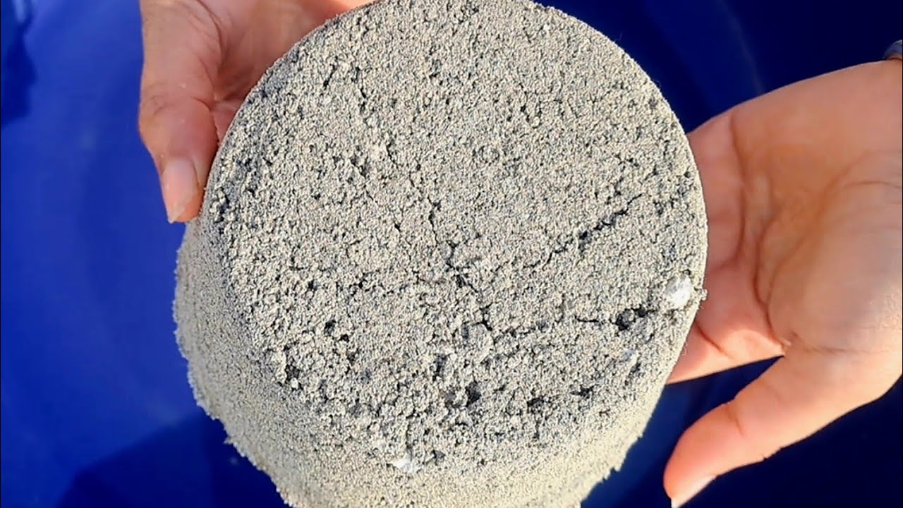 ASMR Wet & Gritty: Crushing Saturated Sand, Cement + White Stones 🤤
