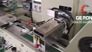 Machine running video of automatic tableware fork spoon tissue horizontal bag packing line