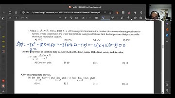 Applied Calculus 1 Final Exam Review Multiple Choice - Part 1