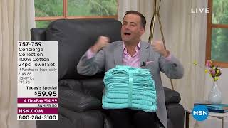 Concierge Collection 100% Cotton 24piece Towel Set