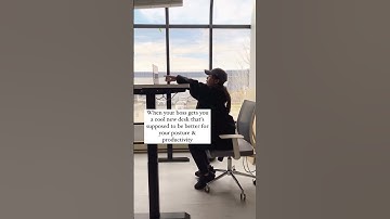 Cool new desk🥹😅 #desksetup #ergonomicchair #standingdesk #comfort #tech #officehumor #aesthetic