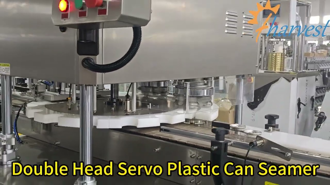 Automatic Dual-Head Servo Plastic Can Seaming Machine for High-Speed Production 