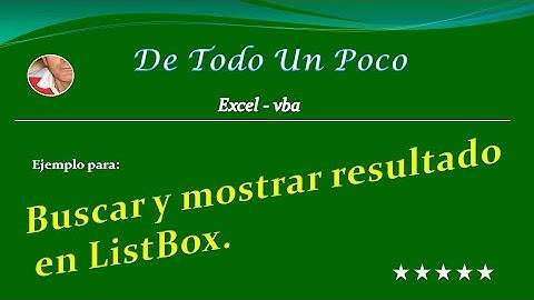 Buscar y mostrar resultado en listbox.