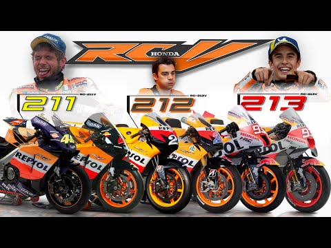 Honda Repsol MotoGP Racing Machines Story : RC211V, RC212V, and RC213V