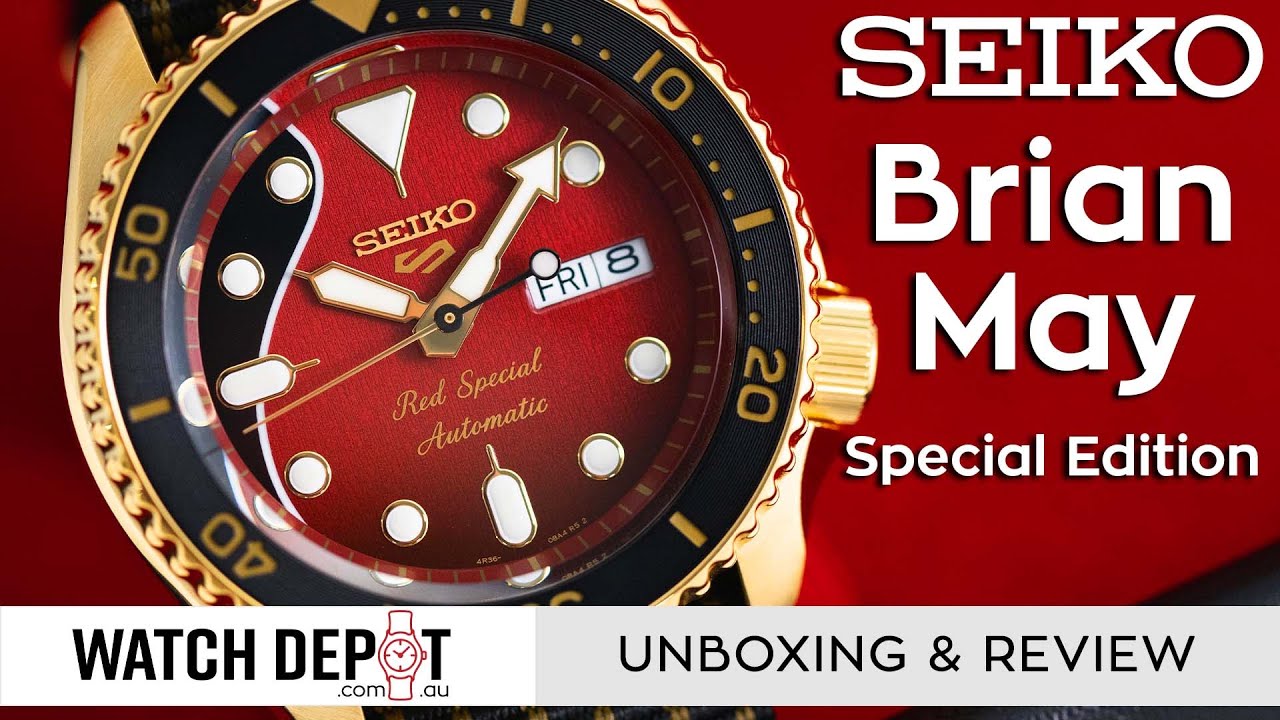 Seiko 5 Brian May Red Special Limited Edition SRPH80K - Unboxing & Quick  Look - YouTube