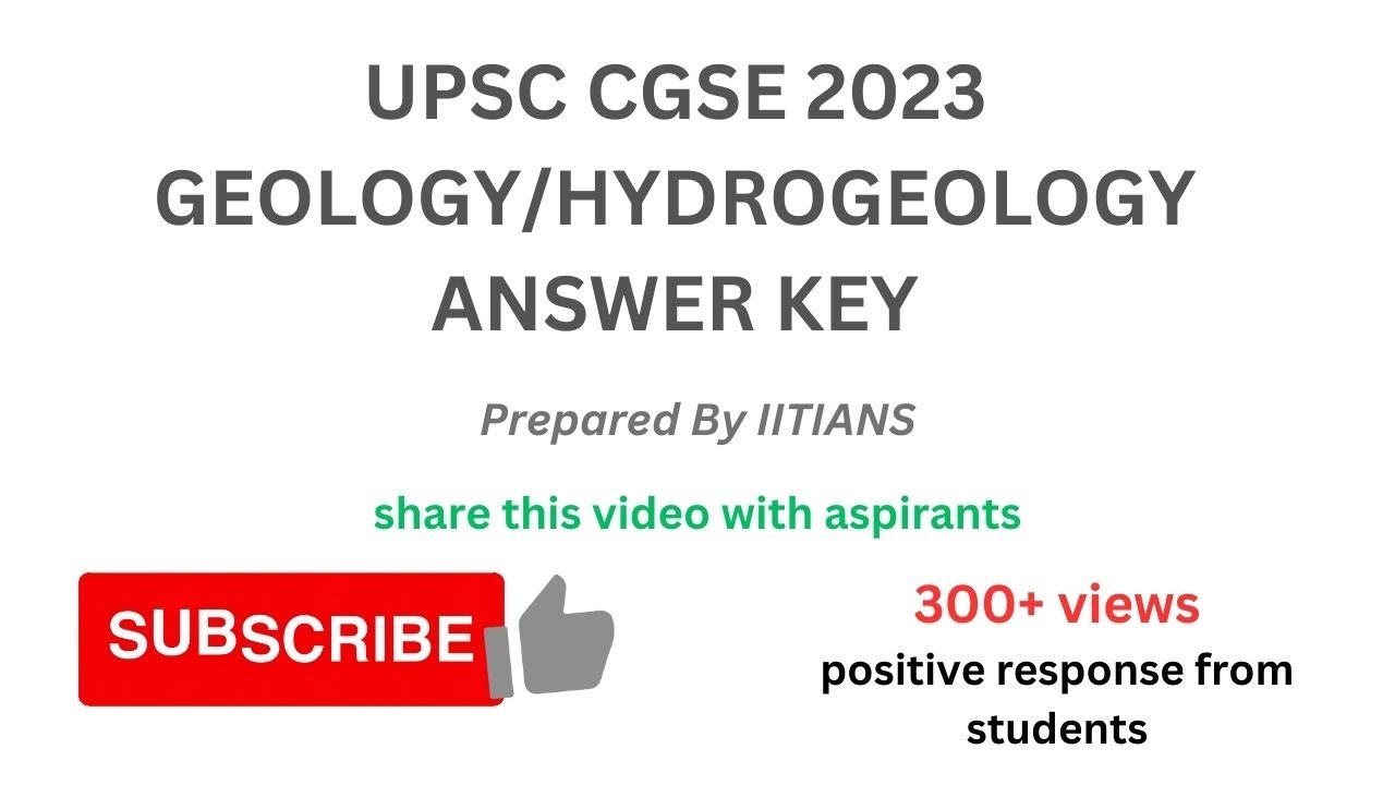 UPSC GSI 2023 geology paper answer key