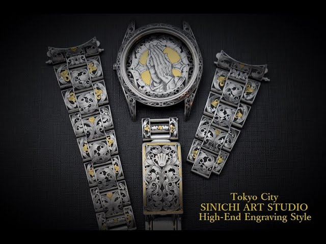 SINICHI ART STUDIO 腕時計彫金 #engraving #engrave - YouTube
