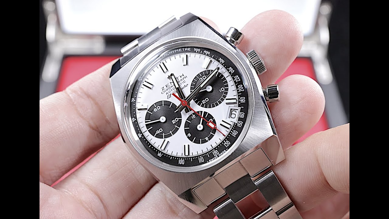Op.70) Zenith El Primero A384梯形鋼帶版開箱評測-- 最完美比例的復古熊貓面高頻計時碼錶- YouTube