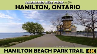 🌅 Hamilton Beach Park Trail, Ontario  🚲✨4K Bike Ride