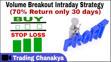 Volume breakout intraday trading strategy 70% profit only 30 daya - By trading chanakya
