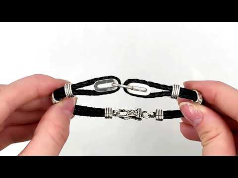 Браслет кожаный БС17146 ширина 5 мм  длина 20, видео 1