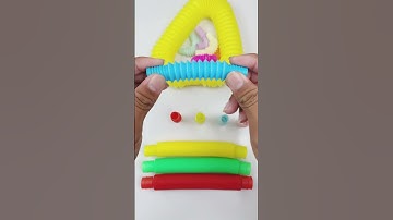 Very relaxing Robot pop tube DIY 🥓🌈🌺 #asmr #satisfying #creative #poptubesound #diy #robot