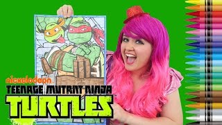 Coloring Raphael & Michelangelo Ninja Turtles GIANT Coloring Book | COLORING WITH KiMMi THE CLOWN