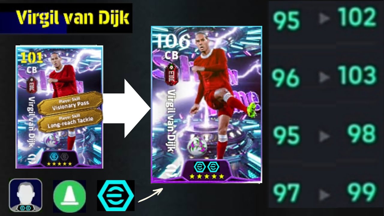 106 лучших тренировок Вирджила Ван Дейка с бустером | Развитие игрока в eFootball 2026
