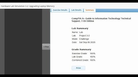 Hardware Lab Simulation 3-2: Upgrading Laptop Memory