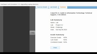 Hardware Lab Simulation 3-2: Upgrading Laptop Memory