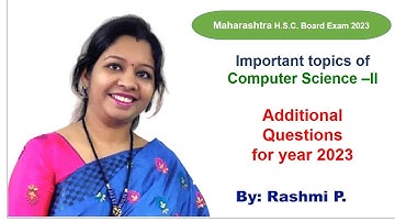 Important HSC Board Questions for year 2023 |Additional 25% questions of CS-II | Computer science-II