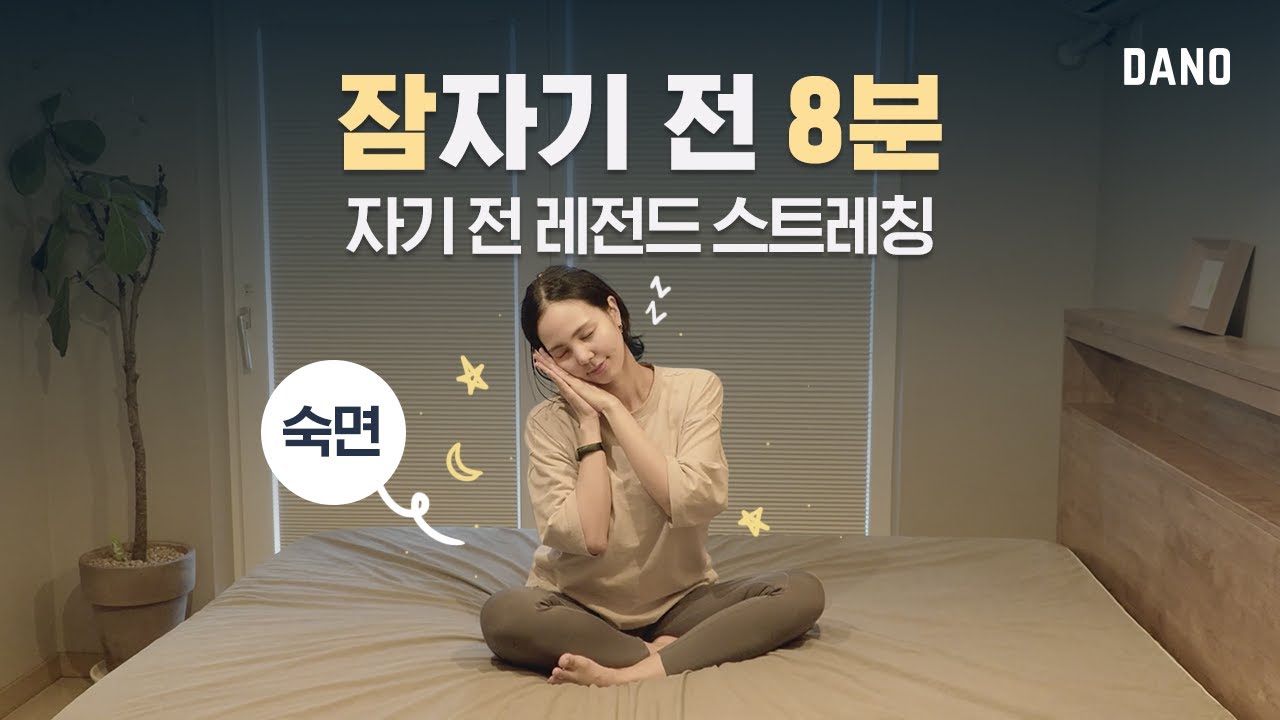 자기 전 레전드 스트레칭🌙 매일 밤 8분 스트레칭으로 숙면💤 [Eng/꿀잠/종아리/하체/상체스트레칭] @DanoTV  | 다노티비